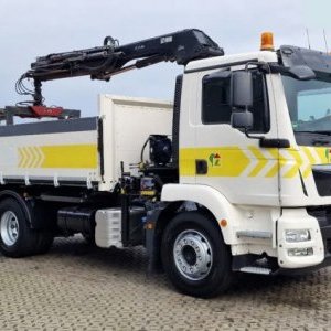 foto Eur6 sklápěč 18t MAN + HIAB 11tm