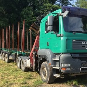 foto 6x6 les 60/48t MAN TGA retardér klaničák souprava