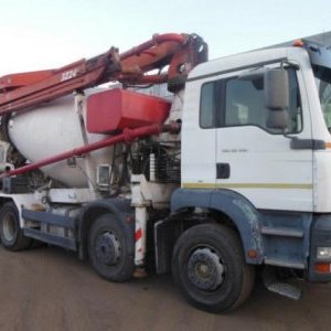 foto pumi 24m/9m3 beton mix+pumpa 8x4 MAN +Sermac
