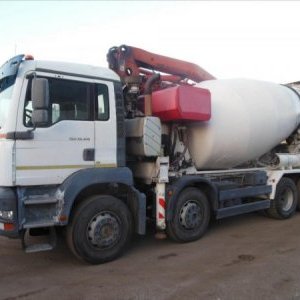 foto pumi 24m/9m3 beton mix+pumpa 8x4 MAN +Sermac