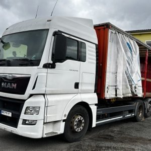 foto Eur6 BDF 7.3+7.3m MAN 6x2 +18t tandem lowdeck přívěs Fliegl/Krone
